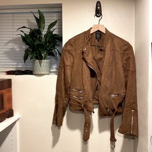 Zara faux suede moto jacket